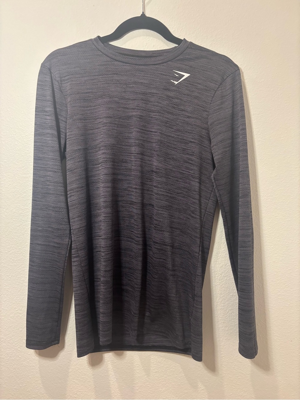 Gymshark Arrival Marl Men’s Long-Sleeve T-Shirt Gray Performance - XS